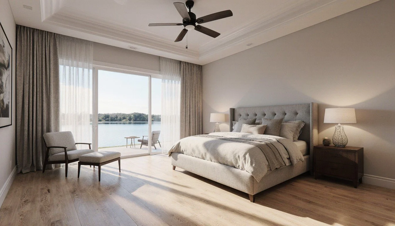 Primary suite with lake view