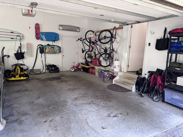From Leafy Mess         to Organized           Garage Success