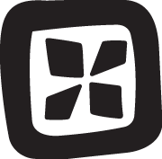 Geometric drawing of an outline square with sections divided by vertical, horizontal, and diagonal lines.