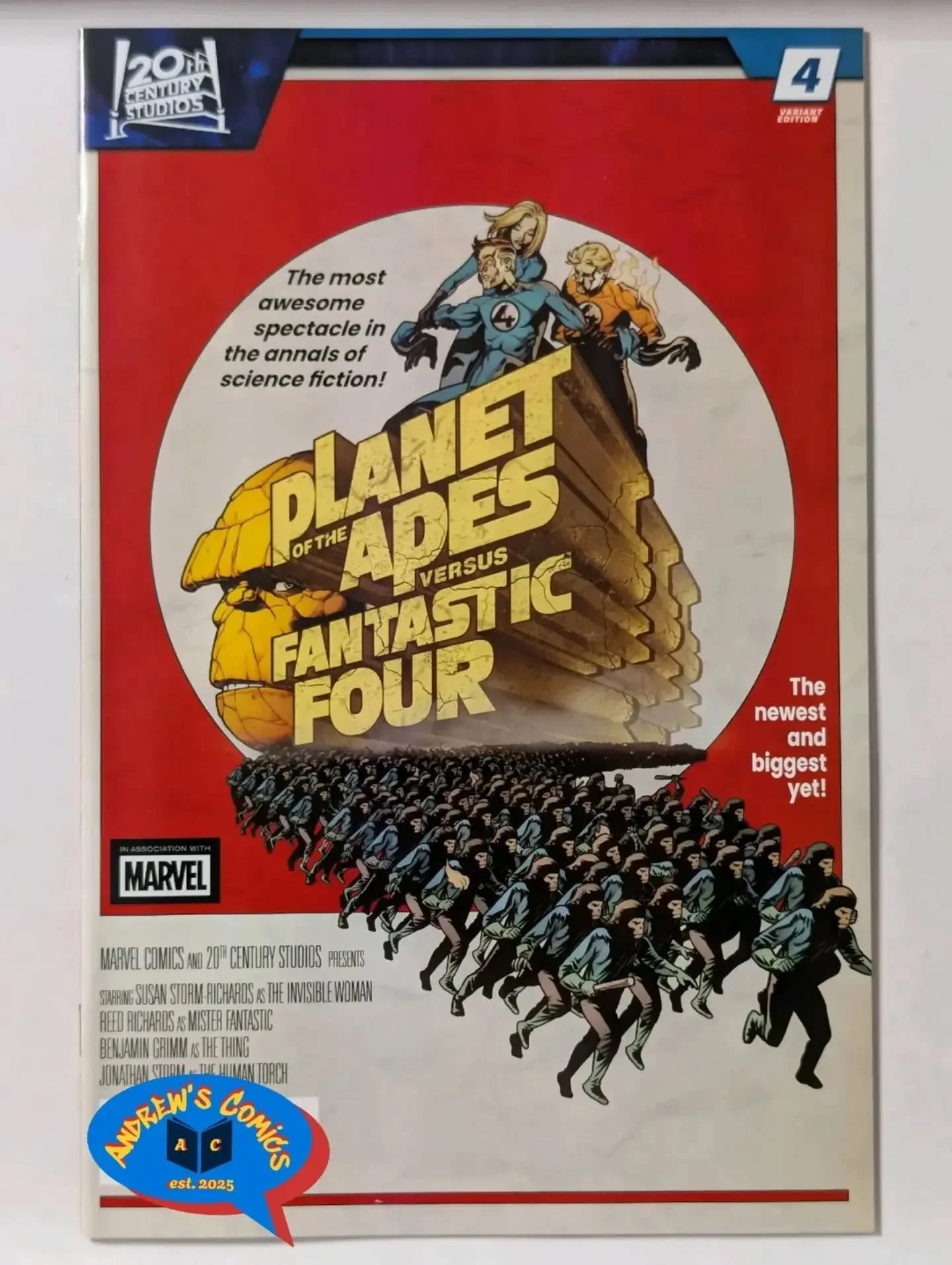 Planet of the Apes vs. Fantastic Four #4 Pere P&eacute;rez Movie Homage Variant
