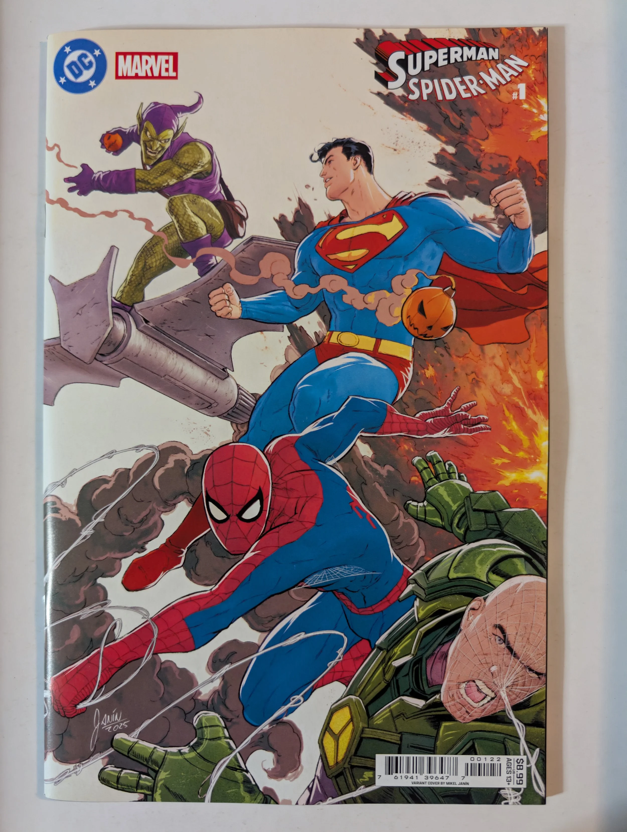 Superman Spider-Man #1 (One Shot) Cvr J Superman & Spider-Man vs Lex Luthor & Green Goblin