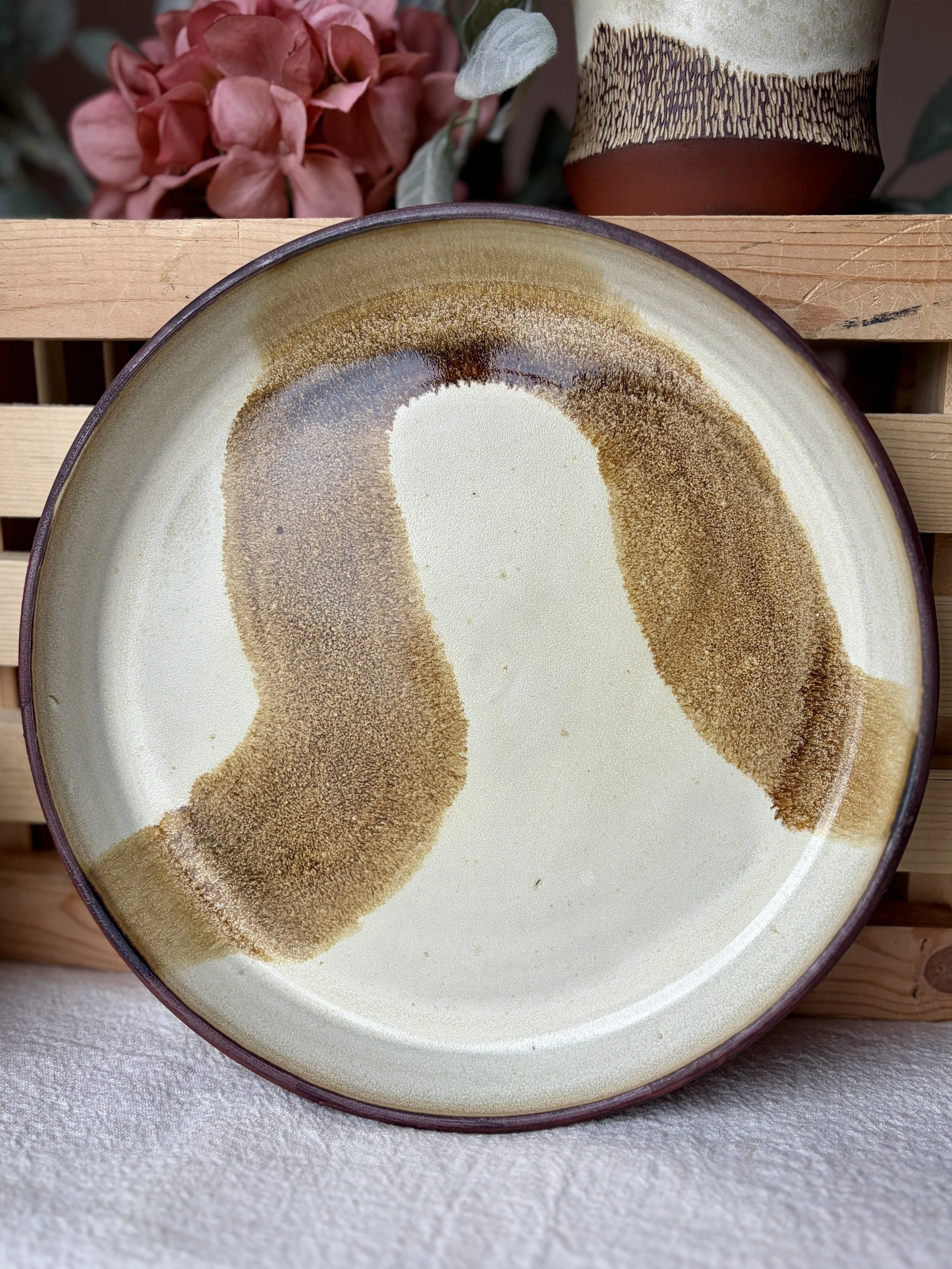Creamy Stone Serving Plate - 11.5in