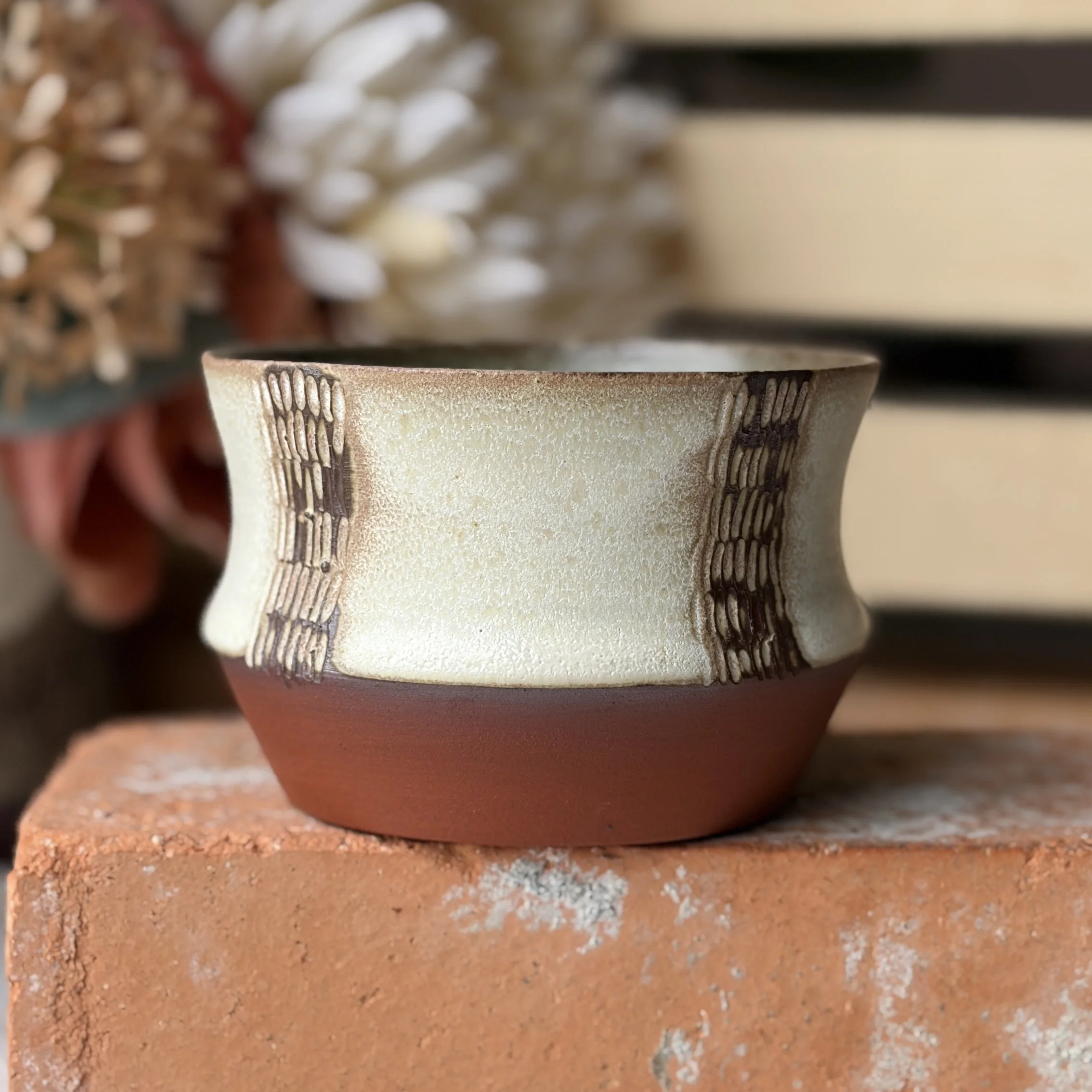 Creamy Stone Snack Bowl