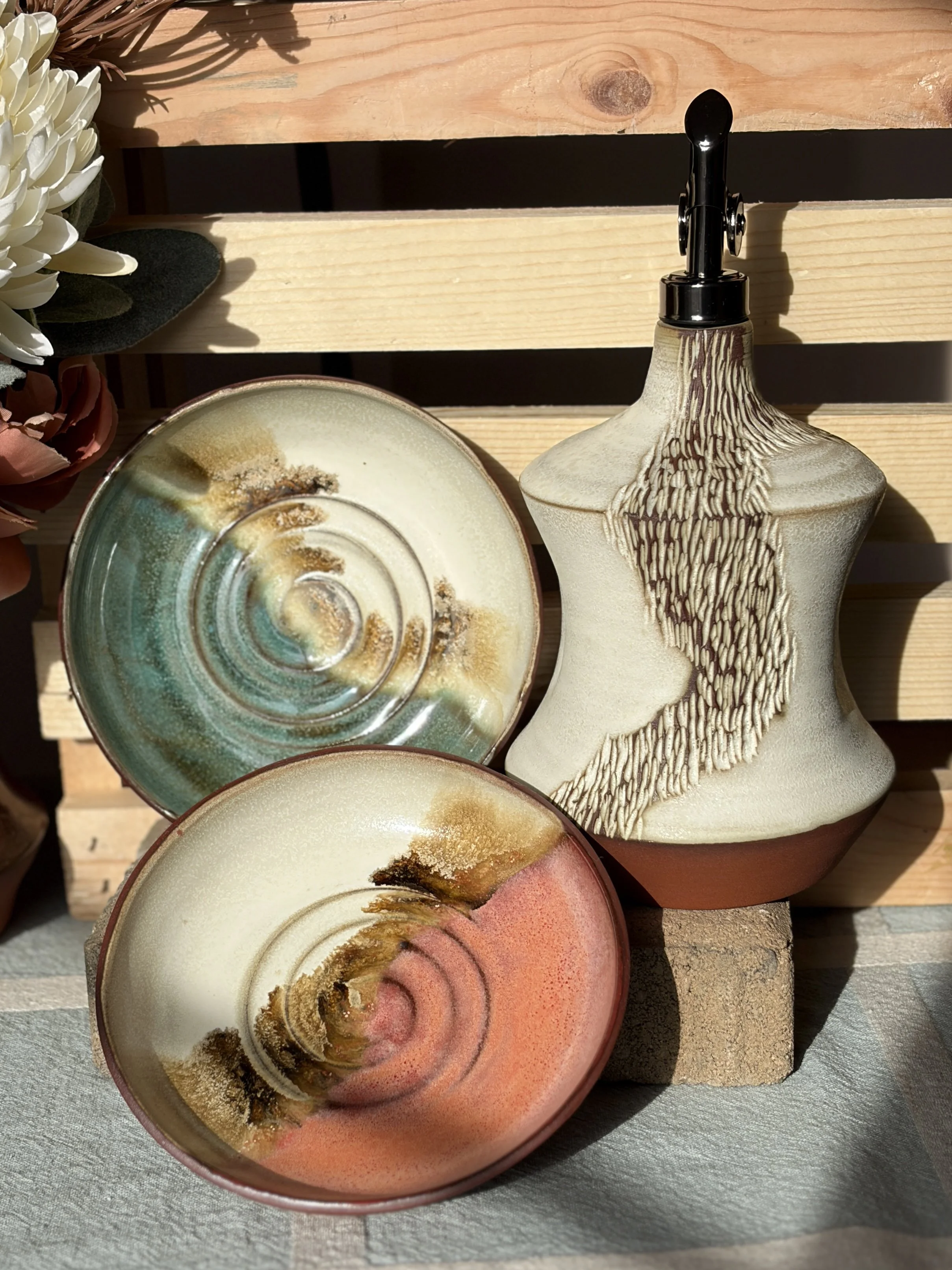 Glaze and surface samples for upcoming collections.