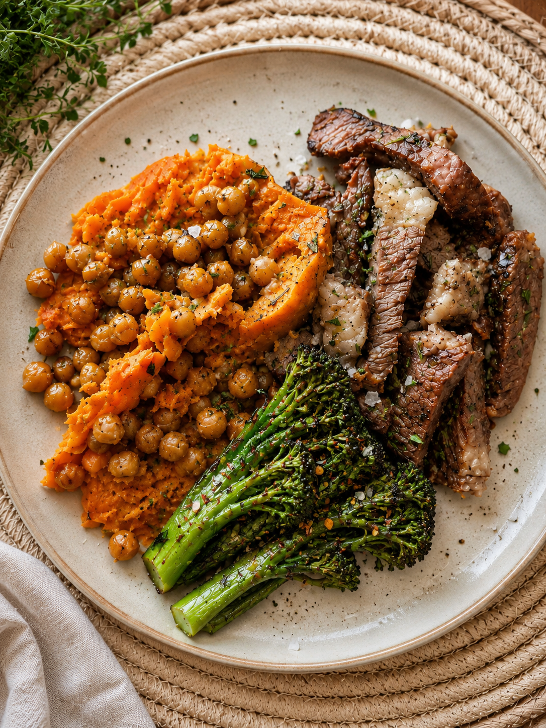 Chimichurri Steak + Loaded Sweet Potatoes