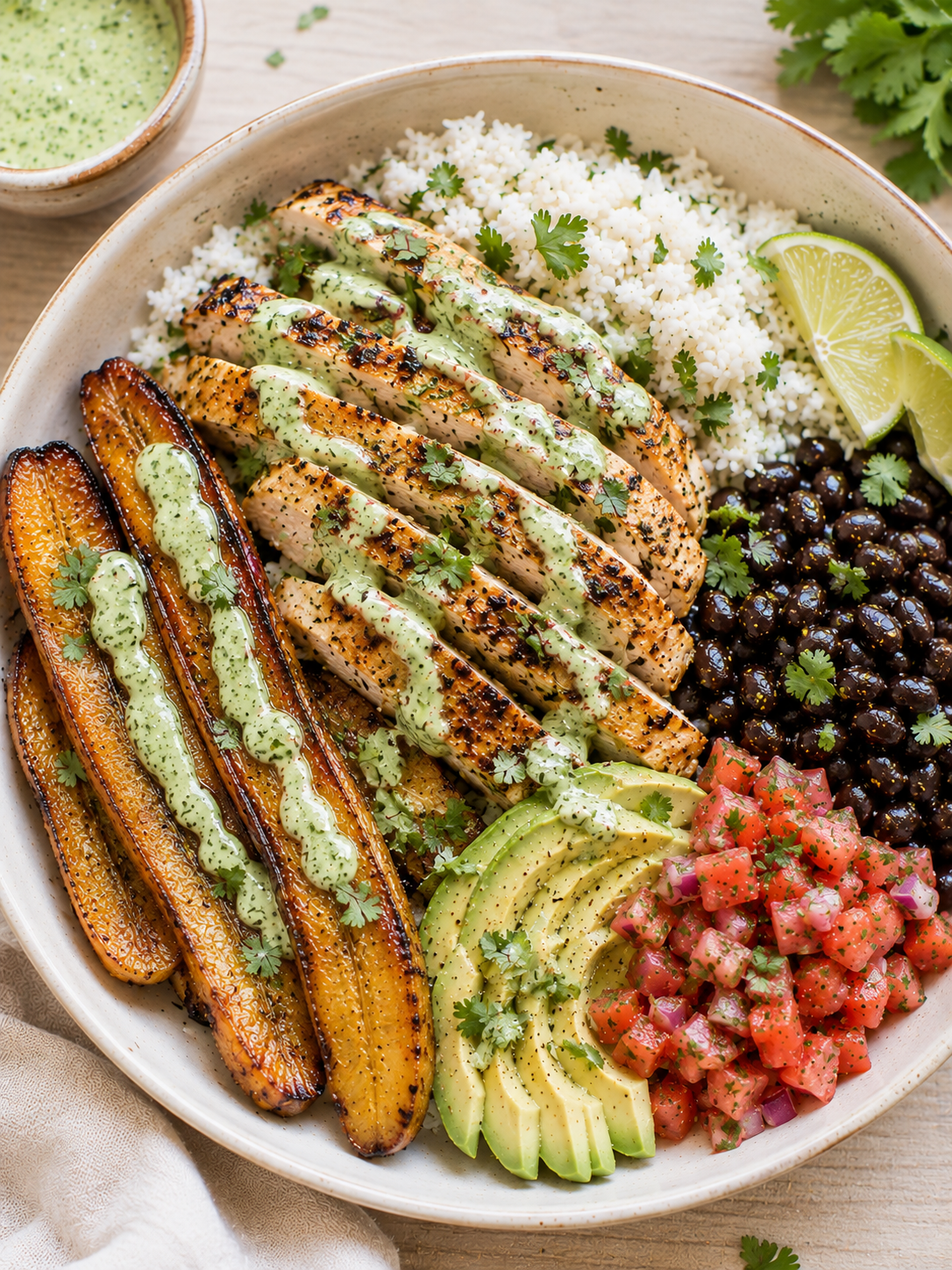 Cilantro-Lime Chicken + Sweet Plantain Bowl