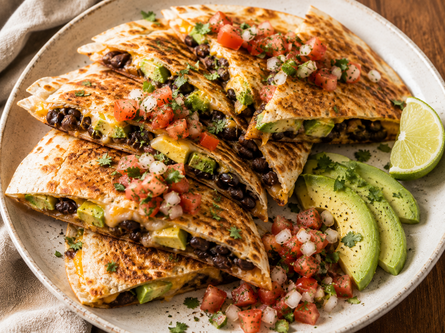 High Protein Cheese &amp; Black Bean Quesadilla