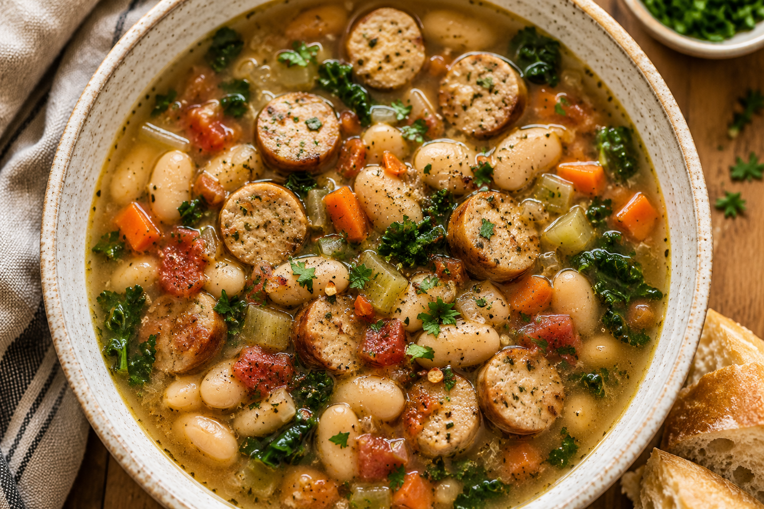 Butter Bean Soup + Chicken Sausage