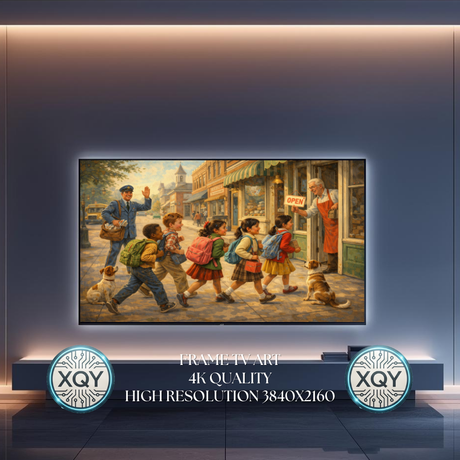 Norman Rockwell Style Samsung Frame TV Art Vintage Americana Digital Wallpaper 4K Classic Retro Painting Screen Display