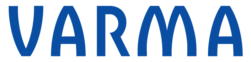 The word 'VARMA' in bold blue letters on a white background.