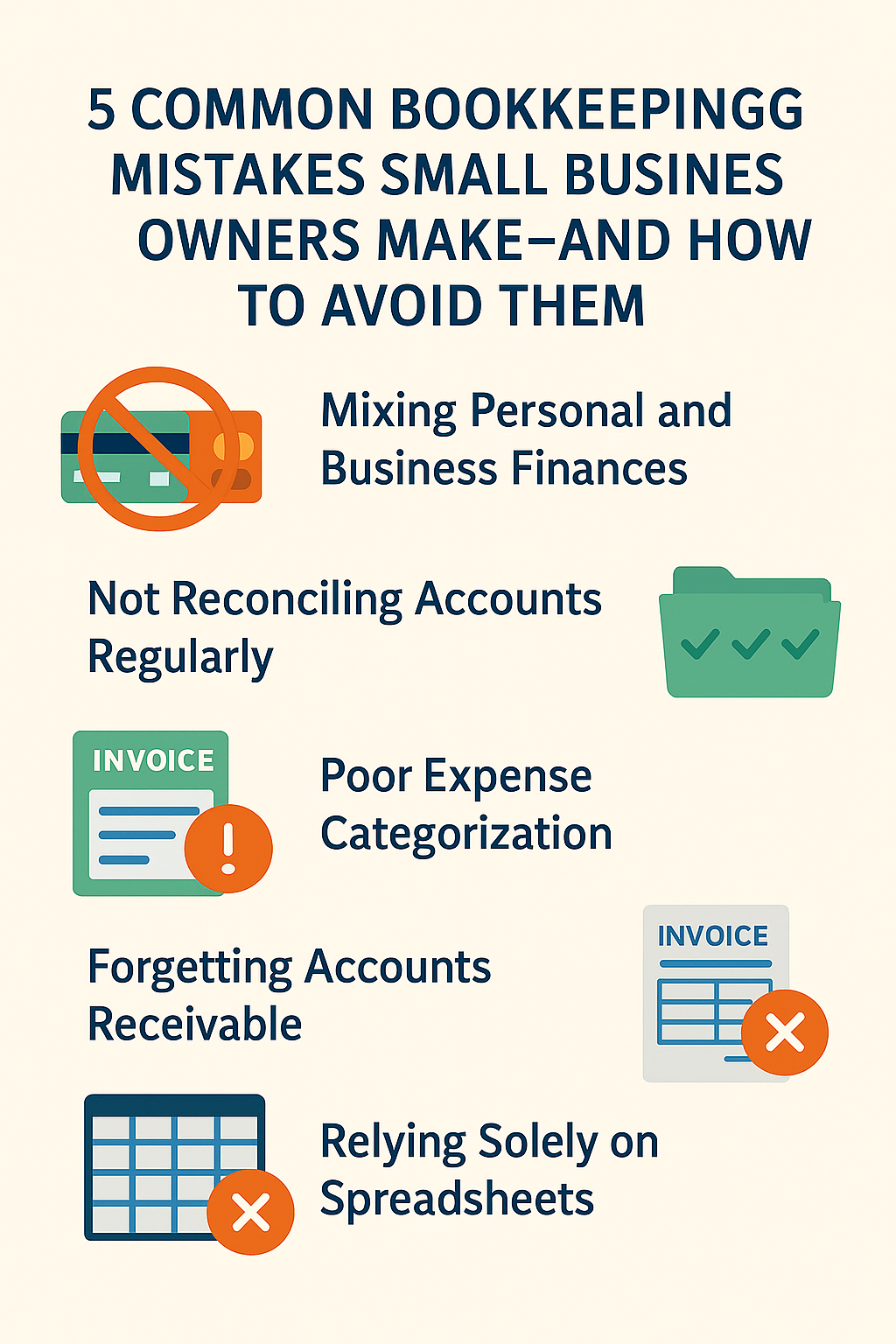 5 Common Bookkeeping Mistakes Small Business Owners Make—And How to Avoid Them