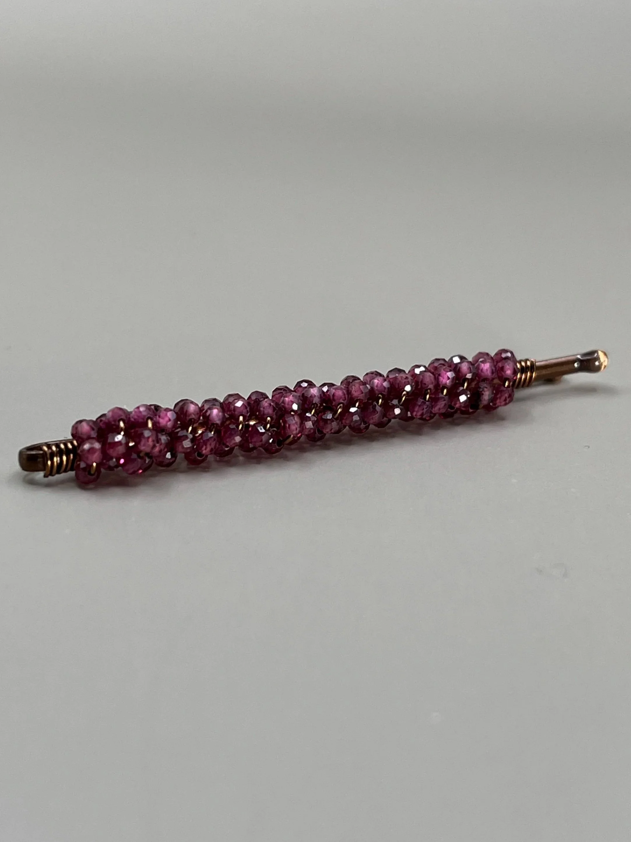 Purple Garnet Beaded Hair pin