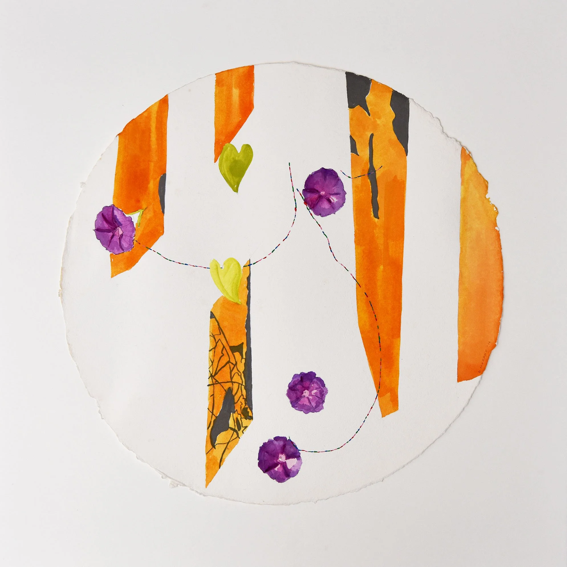 Beeline  18" Diameter Gouache and Acrylic on Paper 2017
