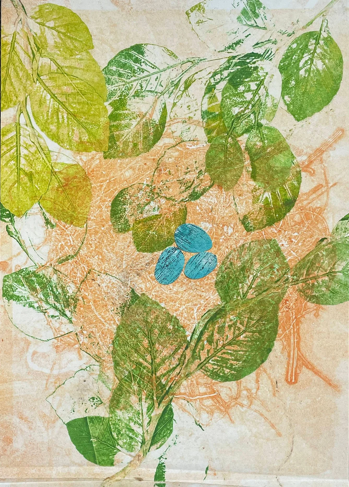 Robins Eggs 2  11" x 14" Monoprint