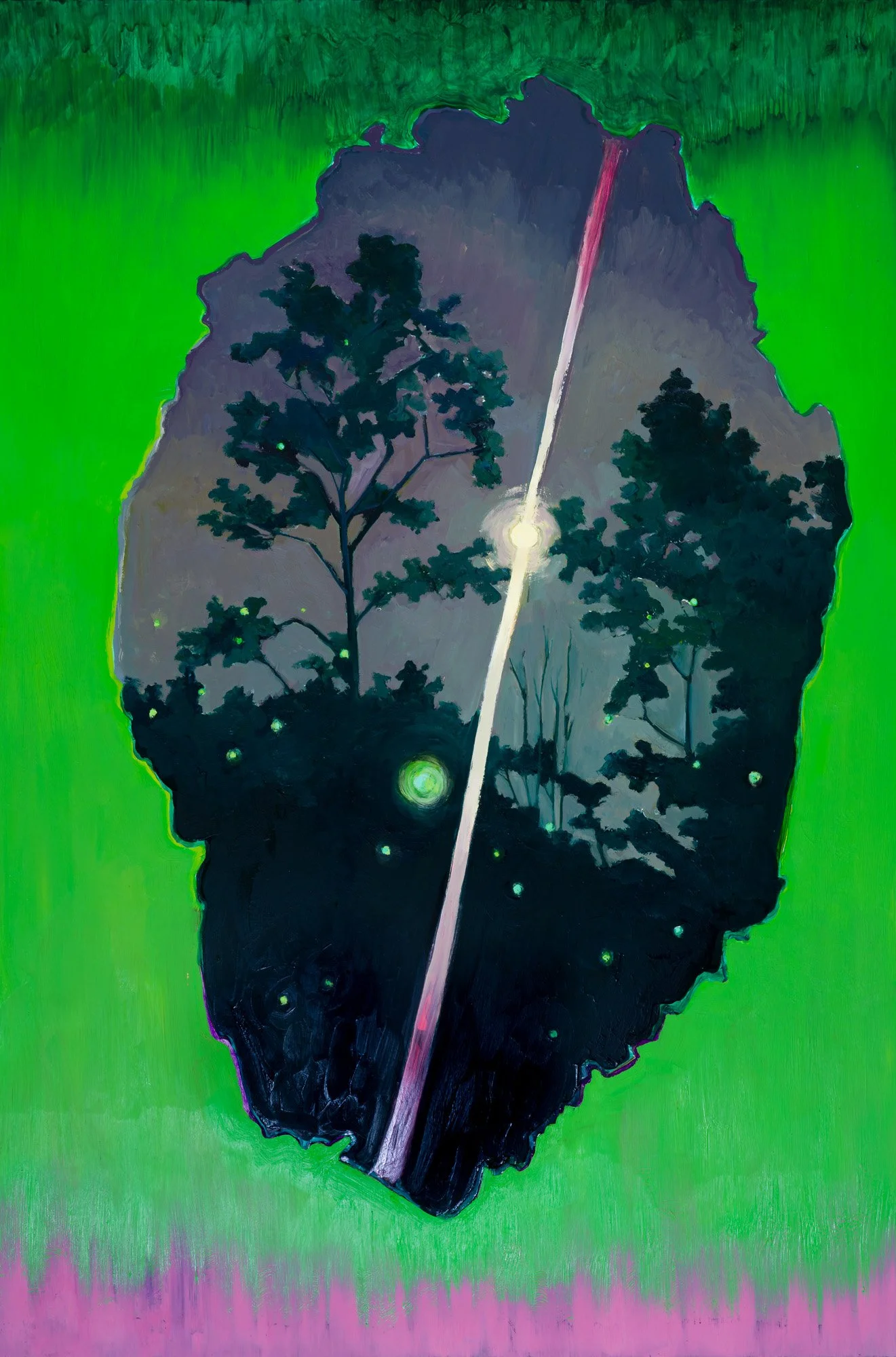 Beacons of Bioluminescence  40" x 30" Oil on Panel 2024