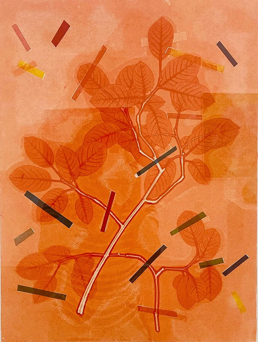 Service Berry  25 x 20 inches Monoprint on Paper