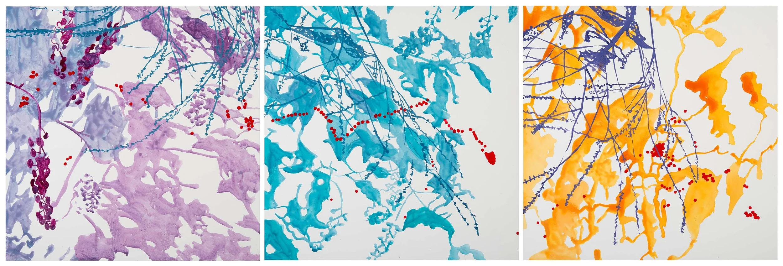 Spring Migration Triptych  12" x 36" Acrylic on Panel 2013