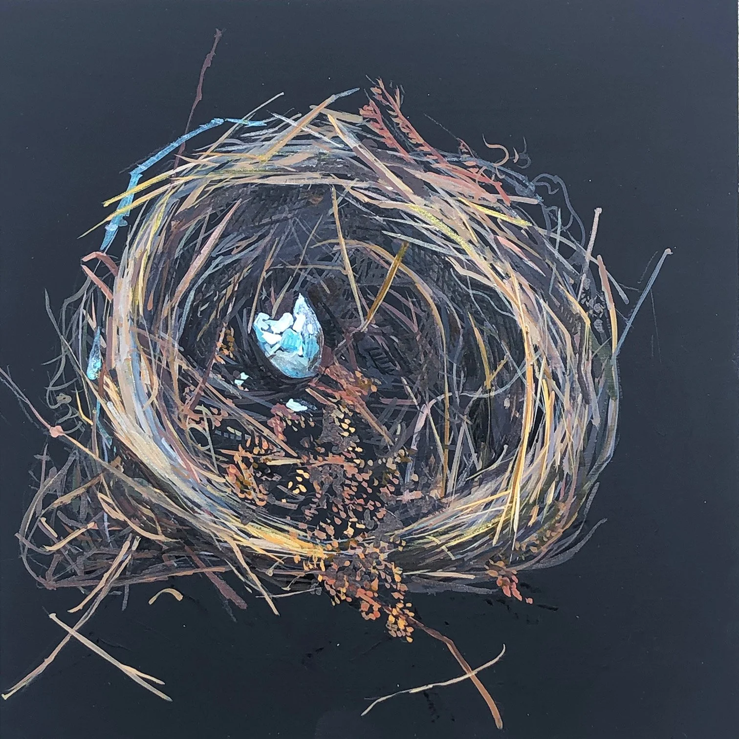 Empty Nest  12" x 12" Acrylic on Panel