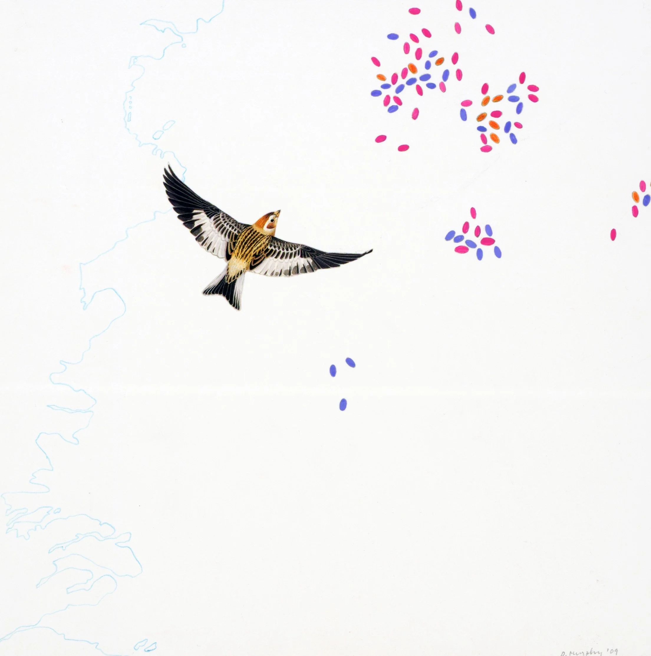 Mig Path 3  10" x 10" Gouache on Paper