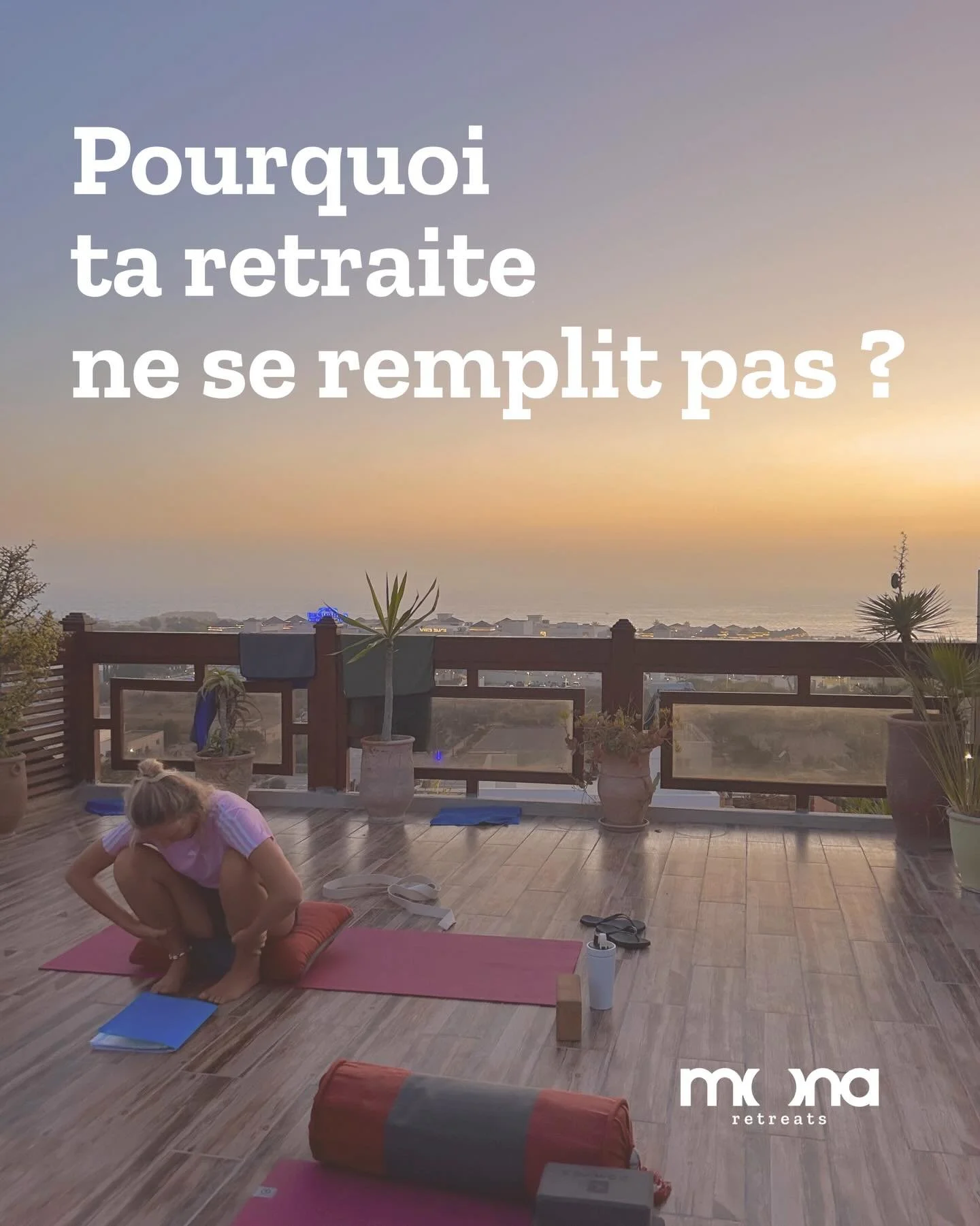 Une retraite qui se remplit, &ccedil;a se construit. 
Avec le bon concept, le bon timing et le bon accompagnement.

Chez Mona Retreats, on aide les profs, coachs et instructeurs &agrave; cr&eacute;er des retraites align&eacute;es, d&eacute;sirables e
