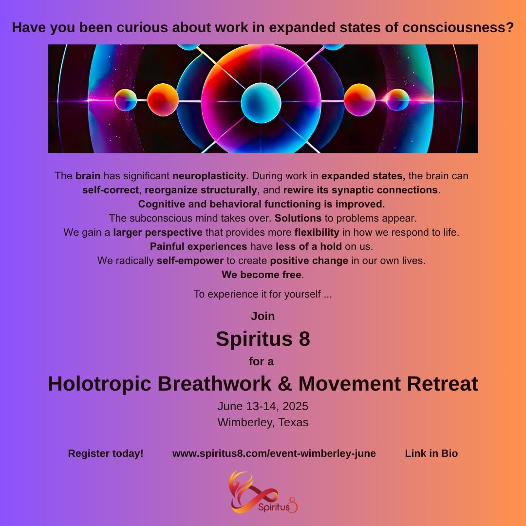 💫Have you been curious about work in expanded states? Join us for this transformational retreat! Register today! Link in Bio. 😊 www.spiritus8.com