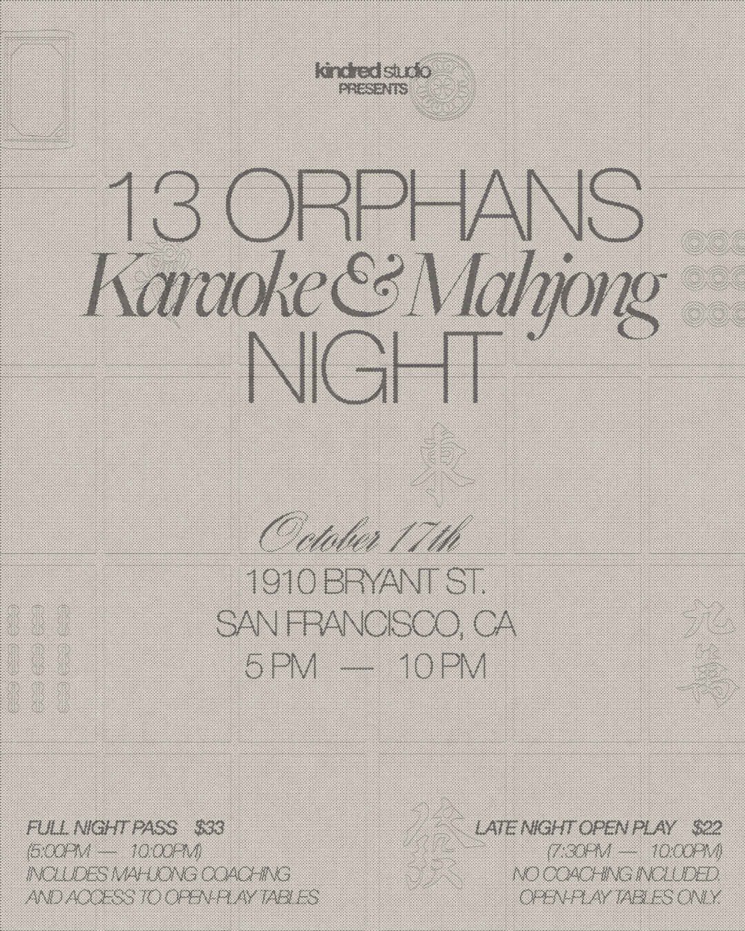 Karaoke &amp; Mahjong with 13 Orphans