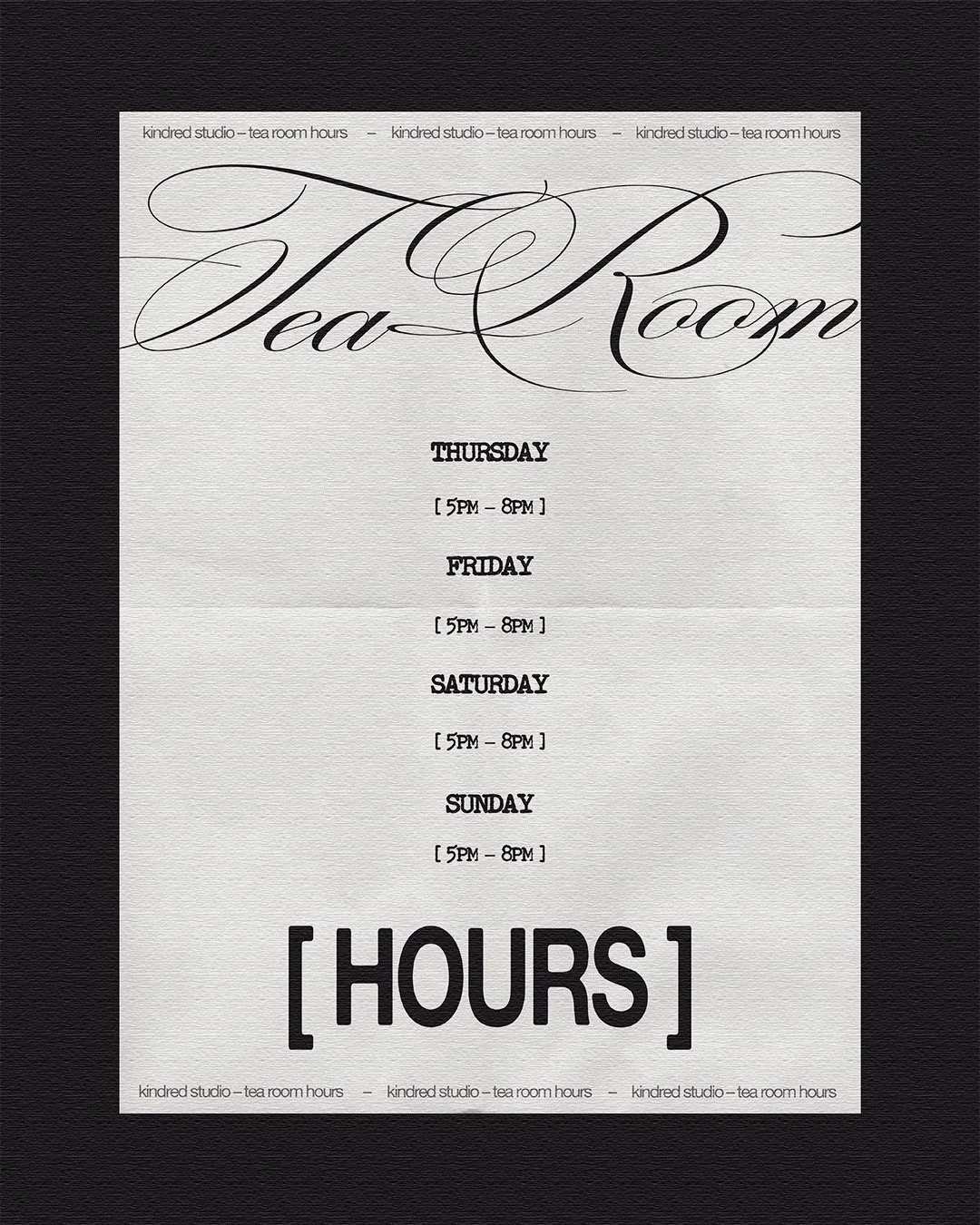 Tea Room Hours