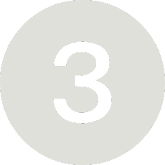 Number 3 in a grey circle with a white background