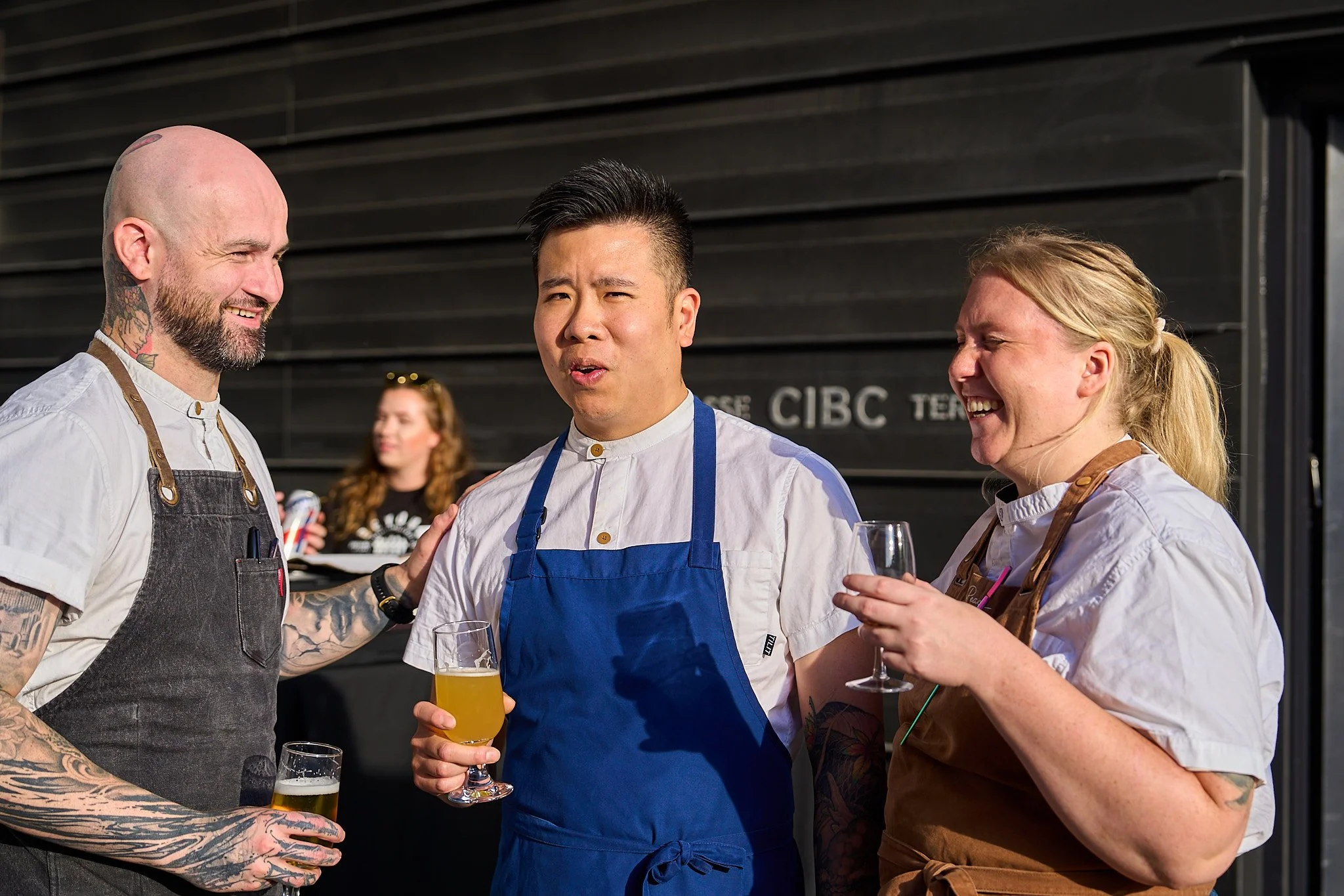 Tu Le, Cameron McGihon and Kali Fawcett at Harvest: A Feast of Fall. Photographed by Gumption Studio, Ottawa event photographer.
