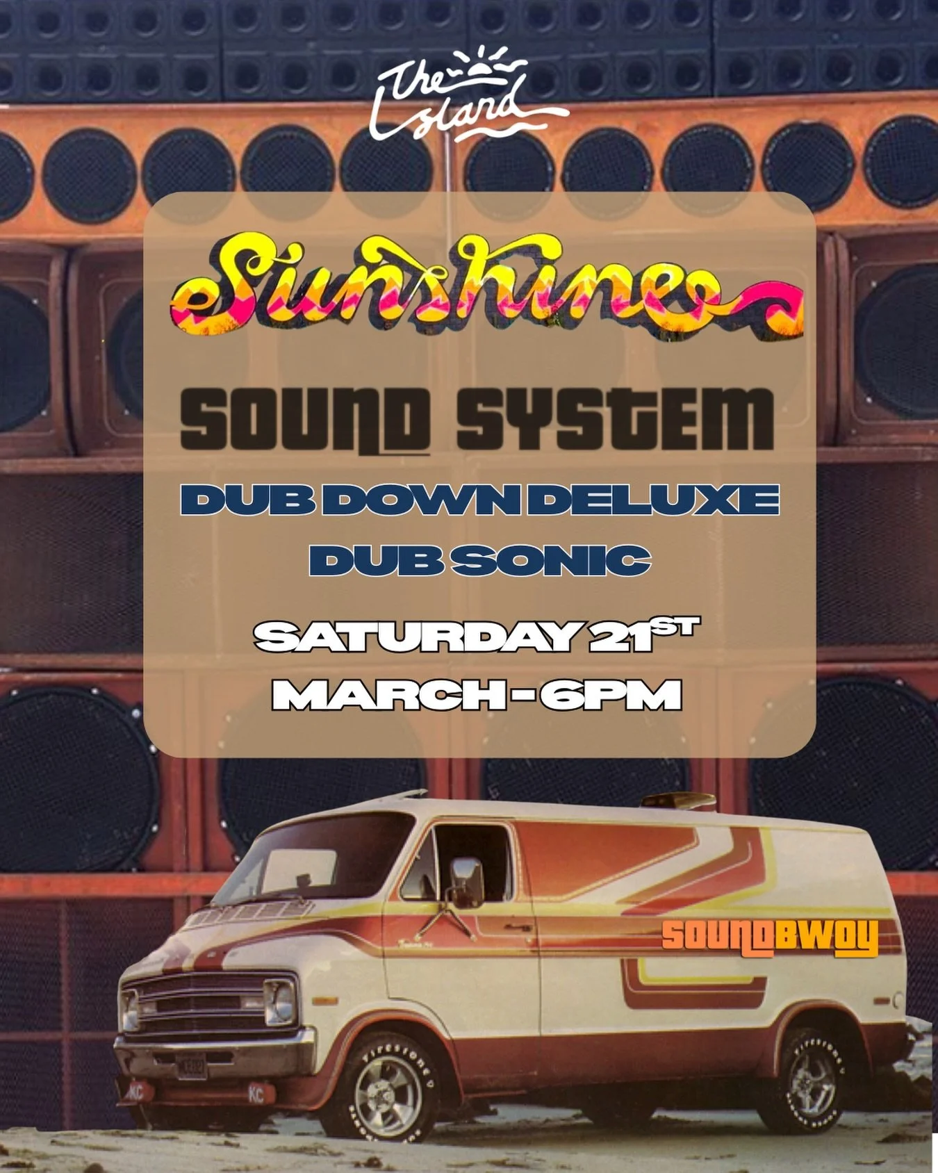 Sunshine Sound System is rolling through The Island ☀️🔊

Since 2000 they&rsquo;ve been Nicin&rsquo; Up dancehalls from Barcelona to Brixton - and now they&rsquo;re bringing the fire to Papamoa.

Expect killer reggae riddims, heavyweight hip hop, dan