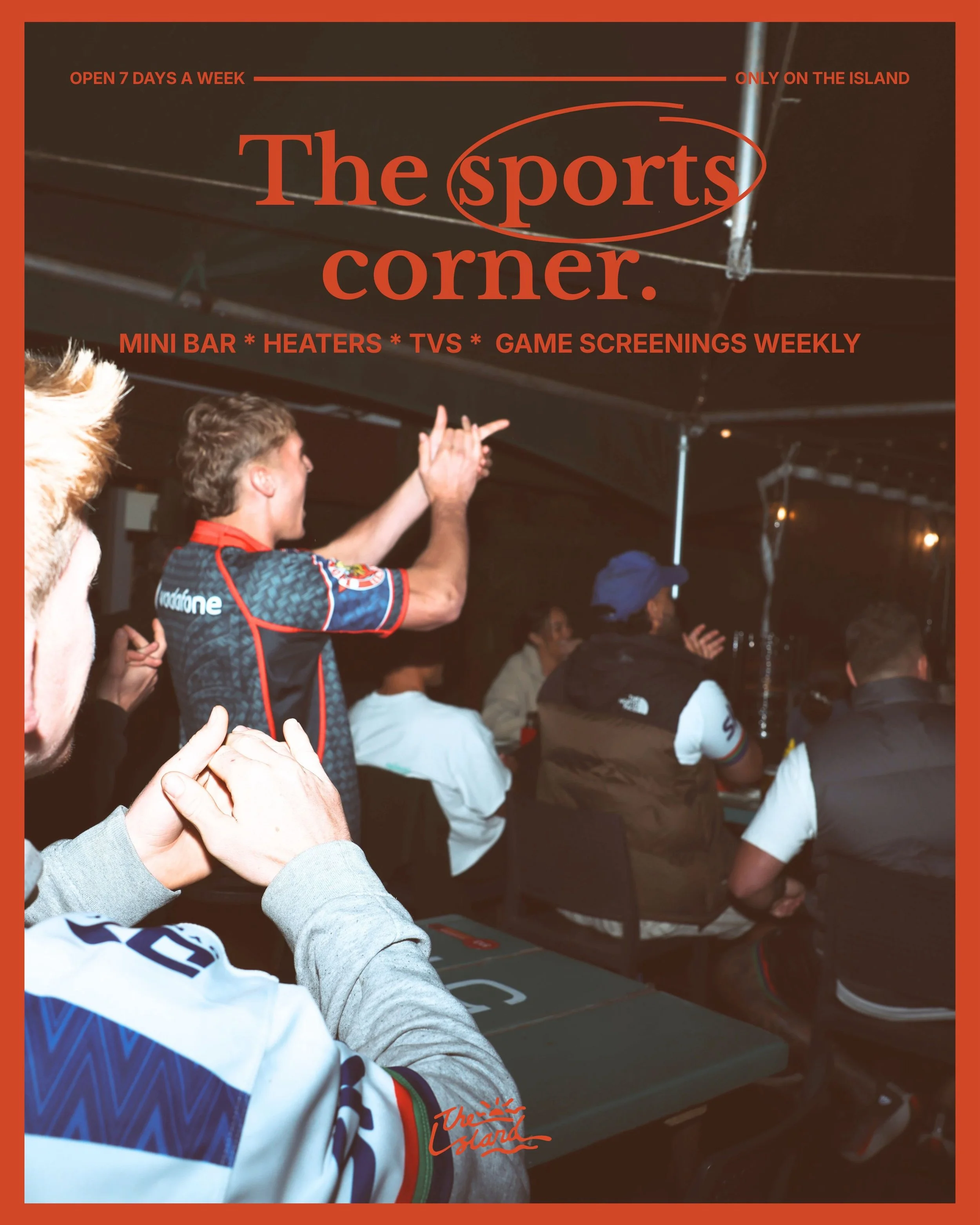 The best seat in the house? Probably here.

Catch all the action from The Sports Corner in our R18 zone - with a cold one in hand, great food on the table, and plenty of room for the whole crew.

Keep an eye on our stories for screening times. See yo