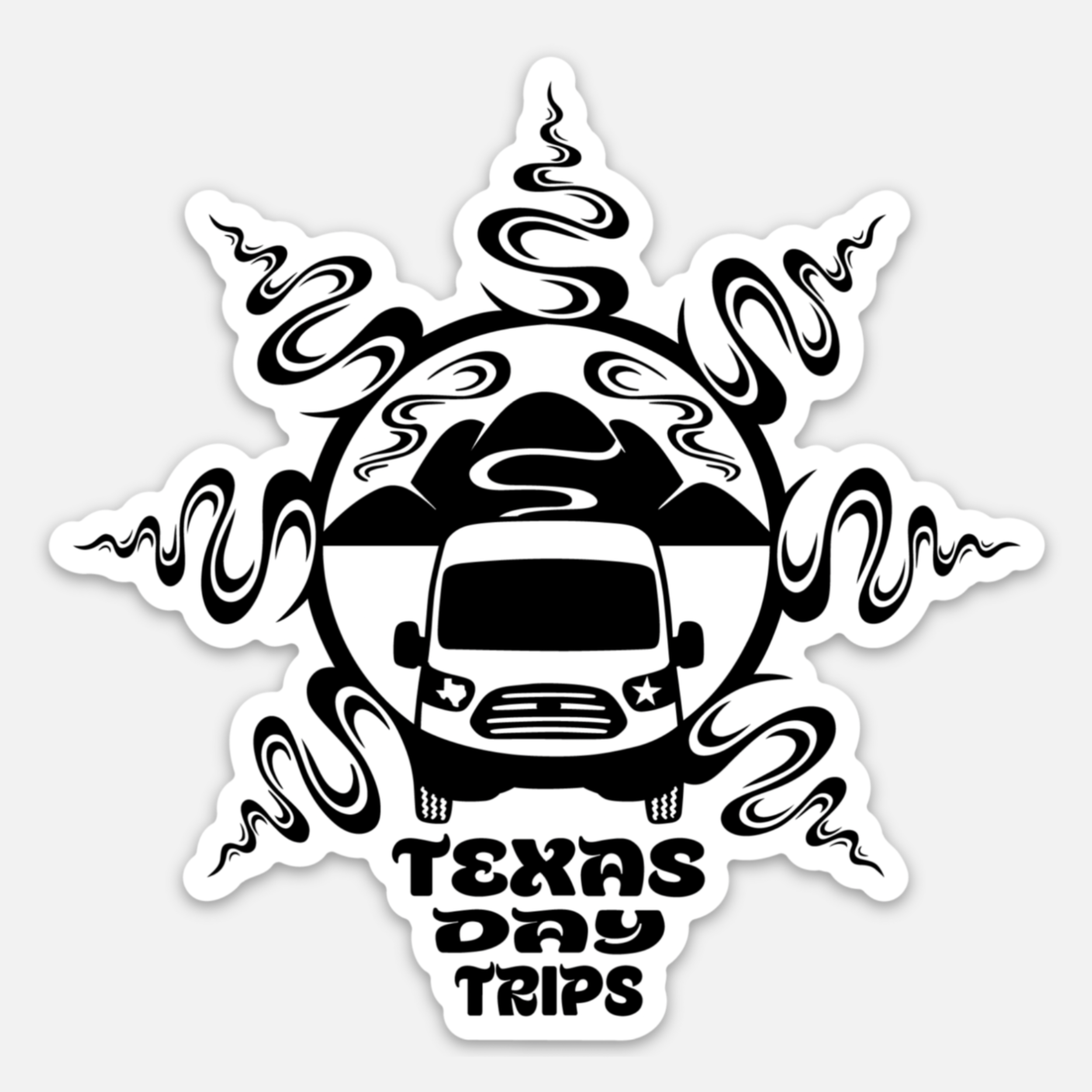Texas Day Trips Black logo sticker.png
