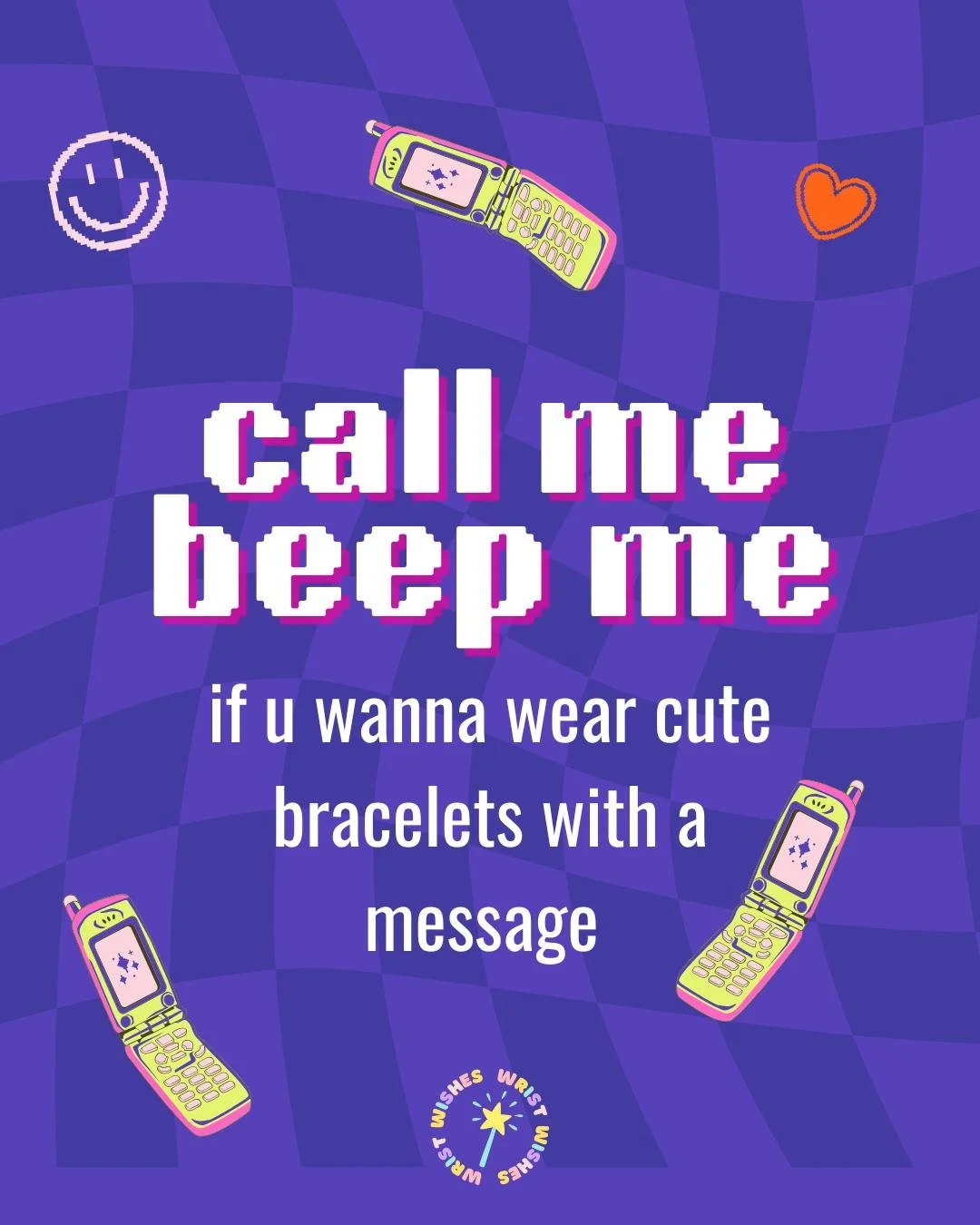 ✨ call me, beep me&hellip; if you wanna wear cute bracelets with a message 💖
Every piece we make is handmade with love (and a little glitter).
Wanna match with your bestie or wear your fave Bible verse on your wrist?
We&rsquo;ve got you 💌

Tap the 