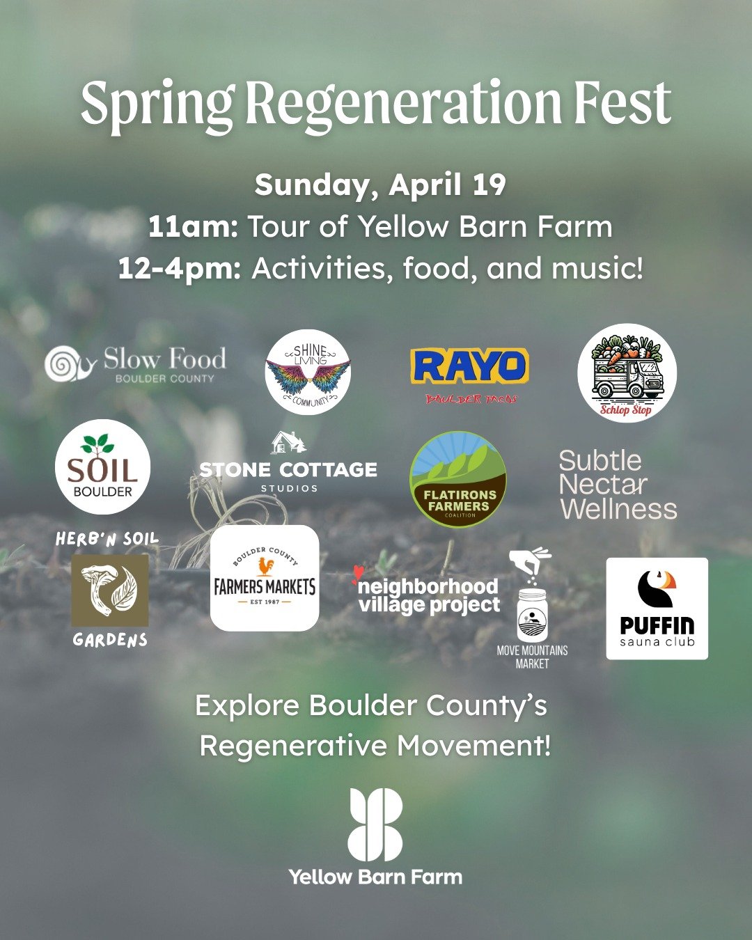 Something big is happening at Yellow Barn Farm. 🌱

We're so excited to share that Subtle Nectar Wellness is partnering in the Spring Regeneration Fest on April 19th from 11AM&ndash;4PM &mdash; a free, family-friendly day celebrating health, communit