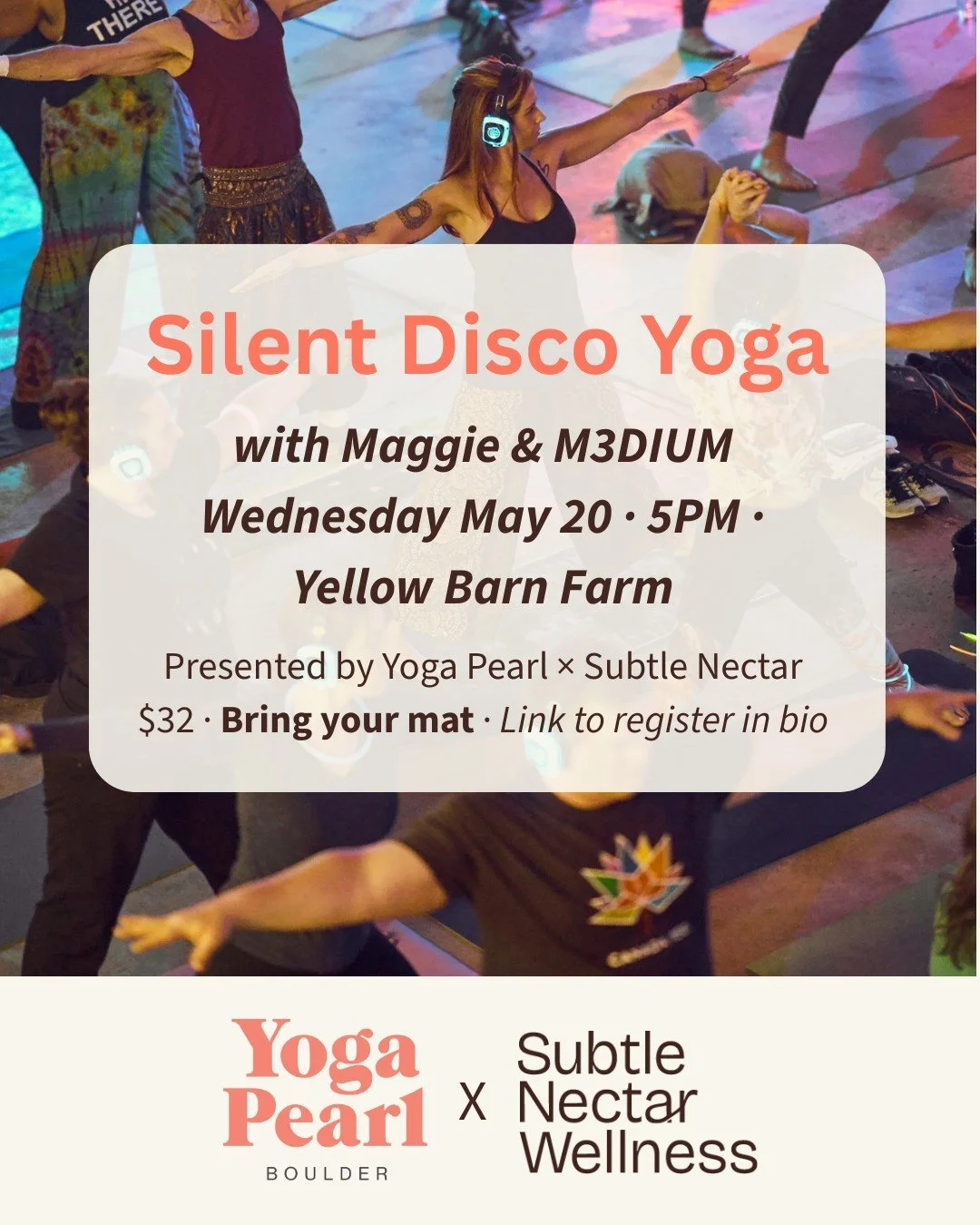 This Wellness Wednesday we're opening the night with something we've never done before. 🎧🧘 @yogapearl is bringing Silent Disco Yoga with Maggie &amp; M3DIUM to the land at Yellow Barn Farm &mdash; and it is going to be something special.

Maggie's 