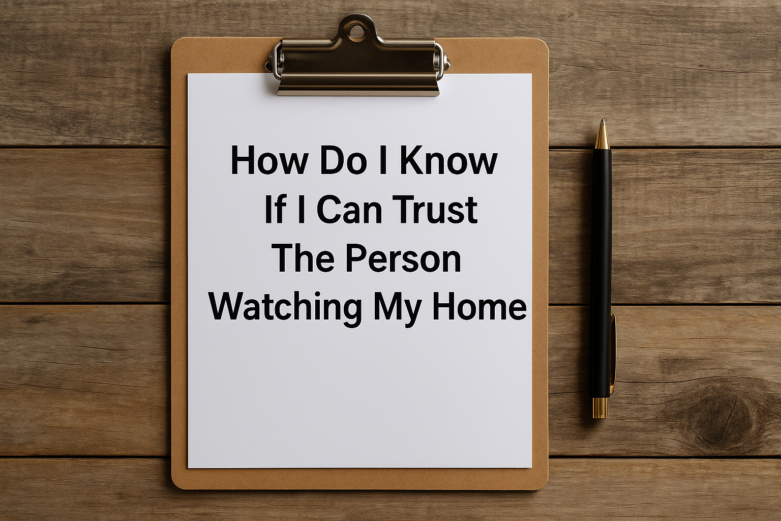 How Do I Know If I Can Trust the Person Watching My Home?