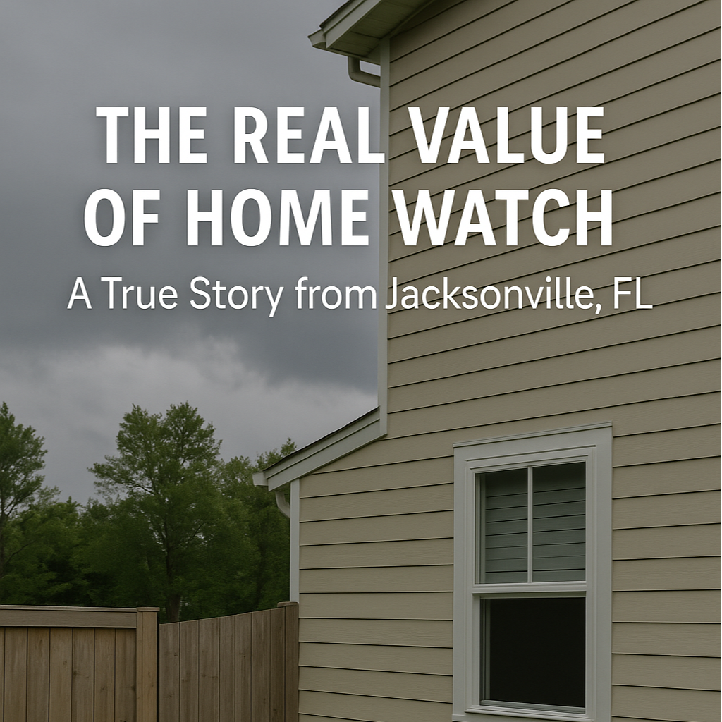 The side of a beige house with vinyl siding, a window, and a wooden fence against a cloudy sky.