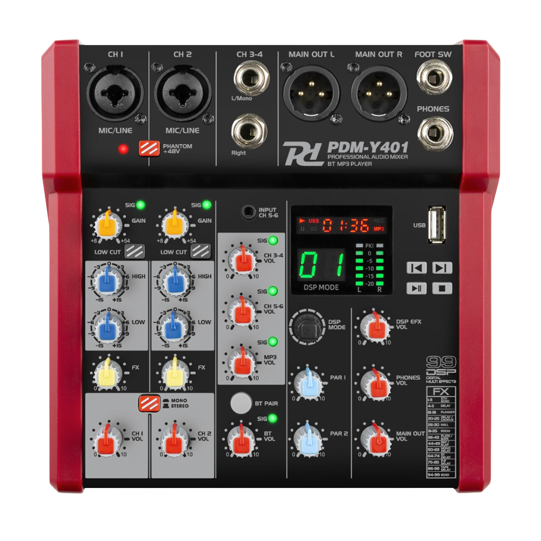 Power Dynamics PDM-Y401 Bluetooth Studio Mixer 4-Channel