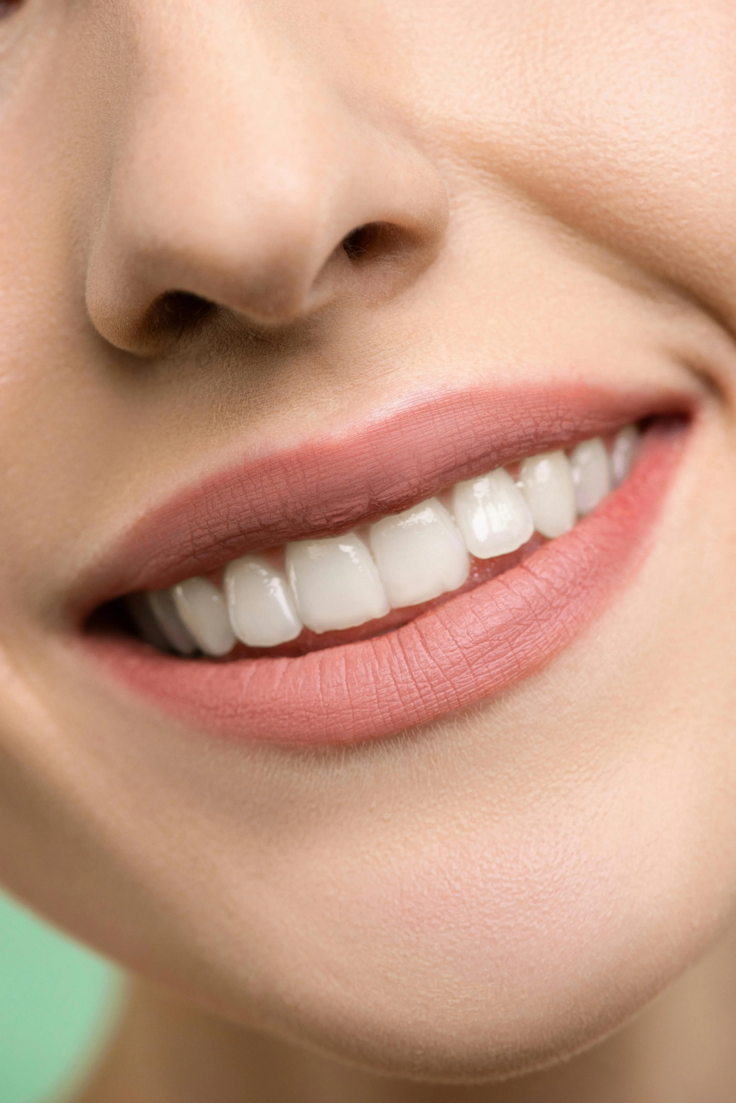 Close up of womans smiling mouth