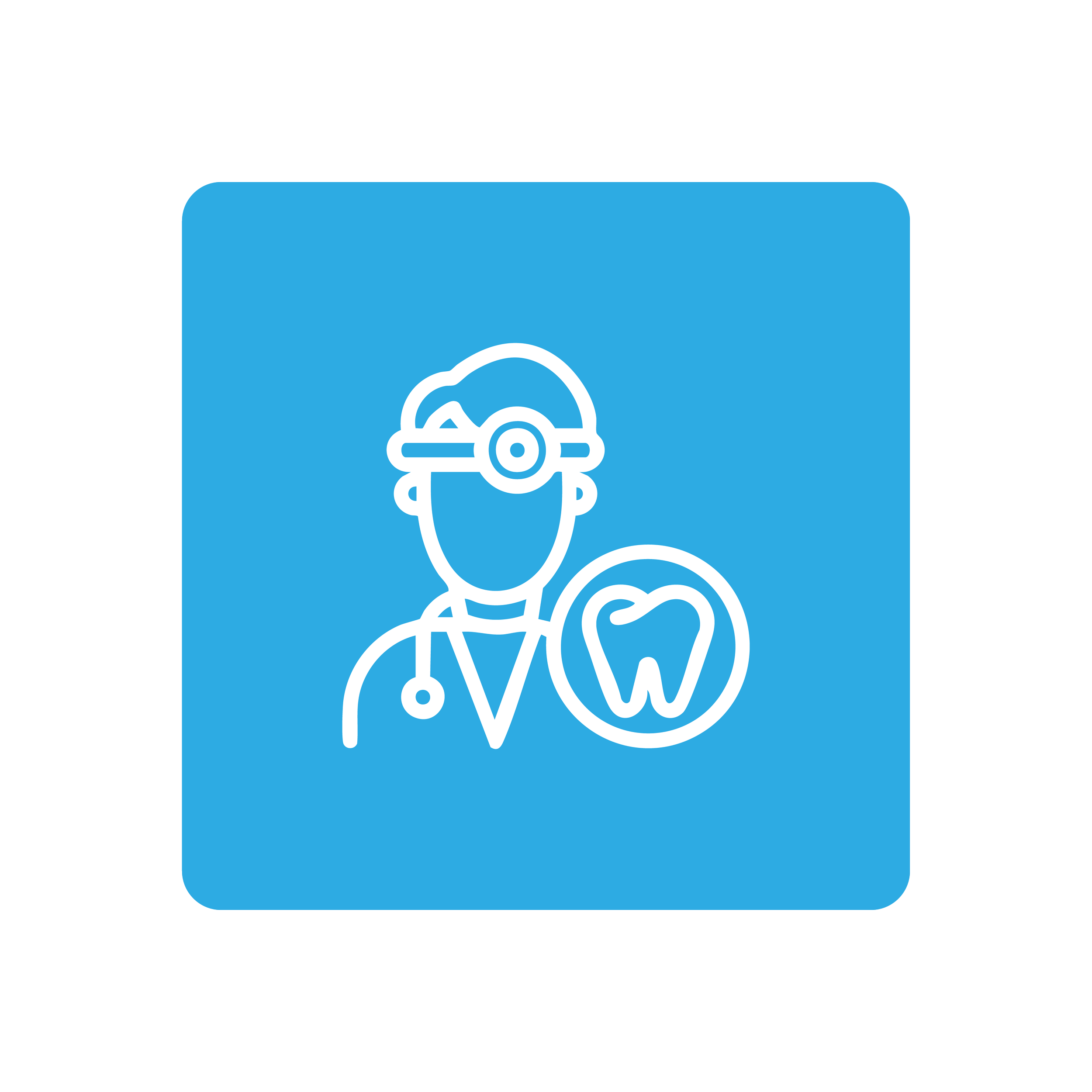 Dentist with a tooth icon