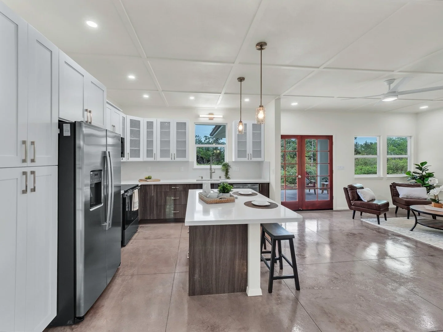Fresh on the market ✨

3 bed | 2.5 bath
1,498 sqft living | 21,780 sqft lot
Built in 2025

Custom-designed with elevated island touches 🌿
9-ft ceilings, bamboo accents, open layout + seamless indoor-outdoor flow

Private lava rock outdoor shower off
