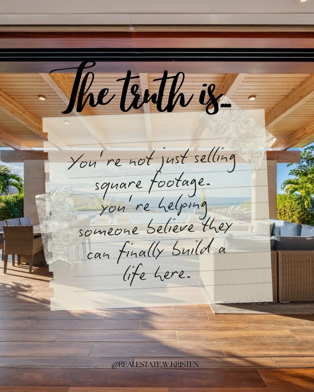 People think real estate is just opening doors and posting pretty houses online.
But the truth is&hellip; it&rsquo;s carrying people through uncertainty, protecting them from expensive mistakes, calming fears behind the scenes, and helping families s