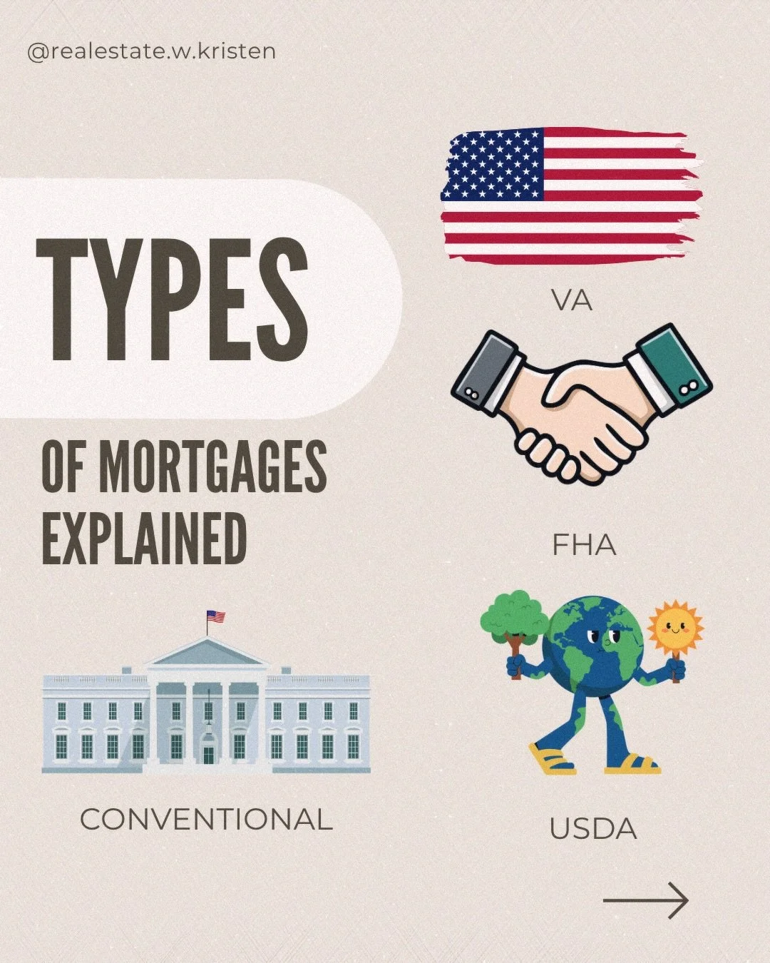 🏡 Not all home loans are created equal!

Whether you&rsquo;re a first-time homebuyer, a veteran, or looking to purchase in a rural area, there may be a mortgage program designed to help you achieve homeownership.

🔹 FHA Loan 
🔹 VA Loan 
🔹 USDA Lo