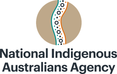 Logo of the National Indigenous Australians Agency with stylized design and text.