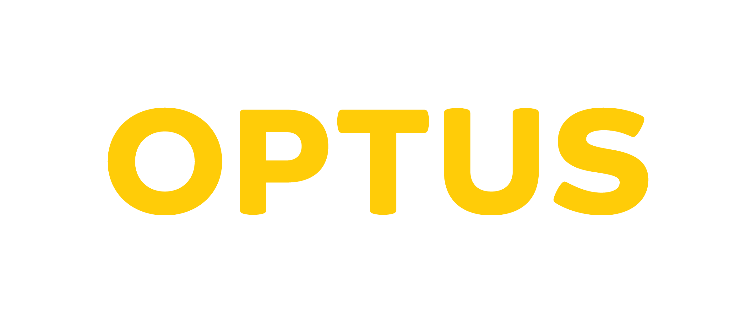 Optus logo with black background and yellow text.