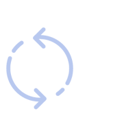 Ein kreisförmiger Pfeil, der eine zyklische Bewegung oder Wiederholung symbolisiert.