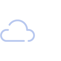 Blauer Wolken-Icon vor schwarzem Hintergrund