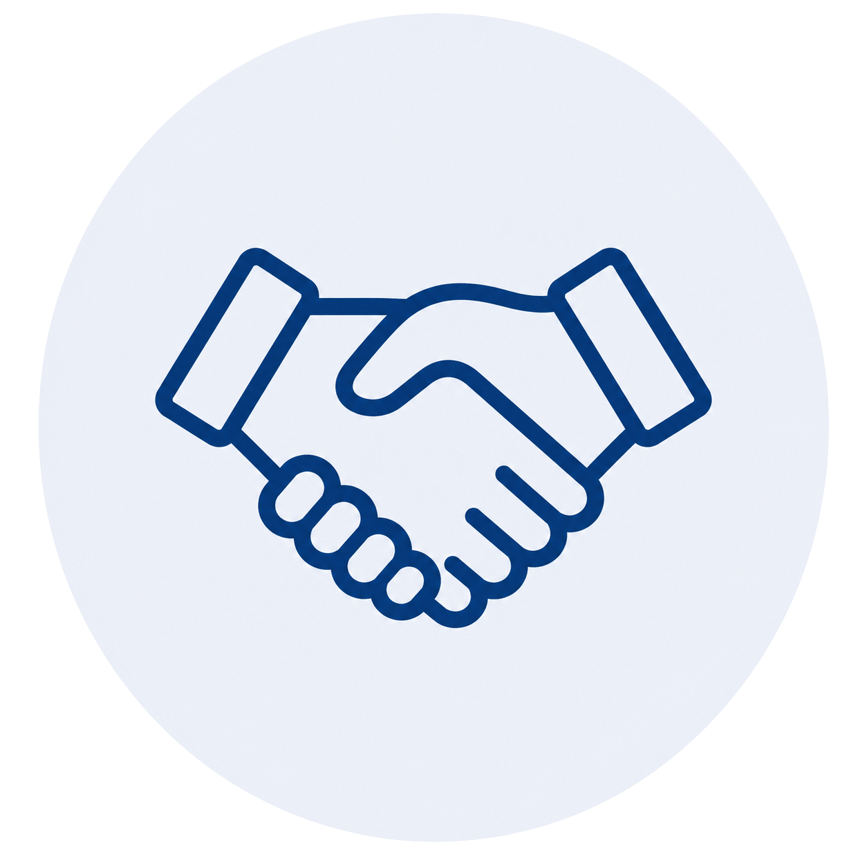 Icon representing trusted bookkeeping partnerships and collaboration.
