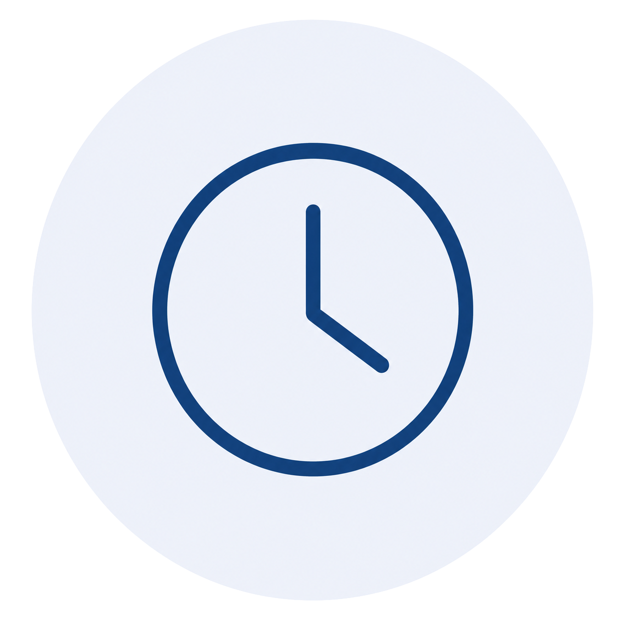 Icon representing timely bookkeeping services and dependable support.