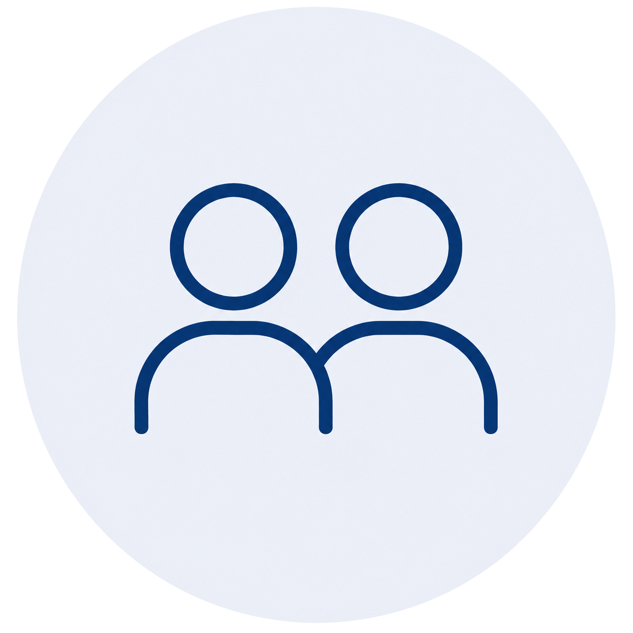 Icon representing personalized bookkeeping support and client relationships.